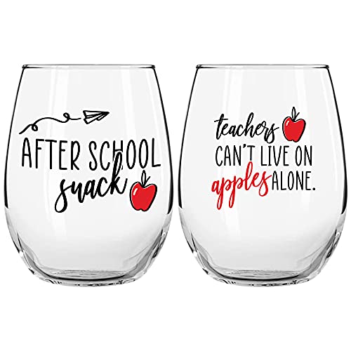 Teacher 2 Pc Stemless Wine Glass Set (2 Pc Set)
