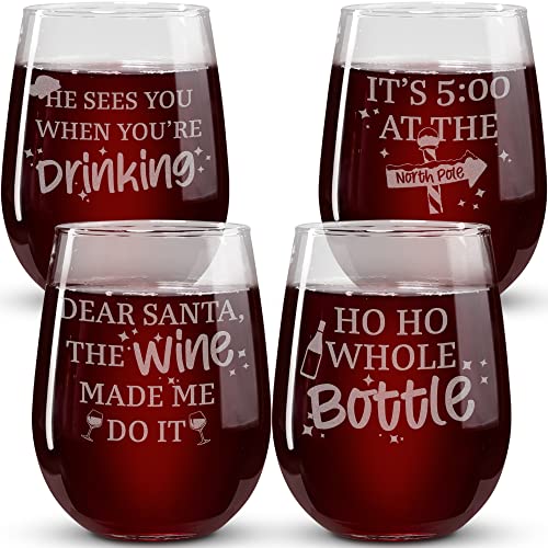 Get Nogged Stemless Wine Glasses ~ Set of 4