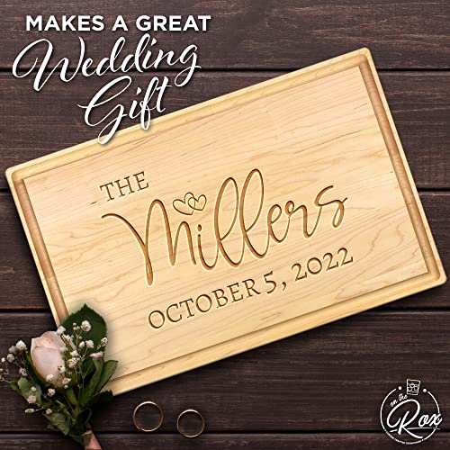 Personalized Gifts for Couples - Custom Engraved 12x8.25" Maple Cutting Board - 6 Designs - Wood Wedding Gifts with Initials - Handmade Wooden Charcuterie Boards by On The Rox