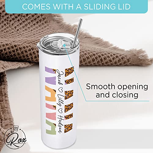 Personalized Tumbler Gifts For Mom- Custom Mom Cup - 1PC 20oz Stainless Steel Tumbler and Straw