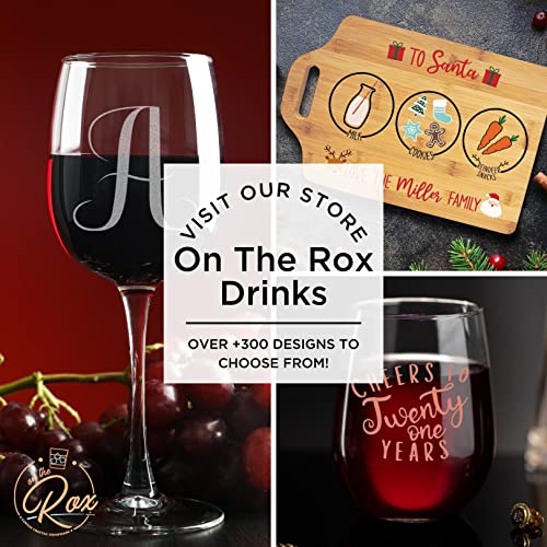 On The Rox Drinks Wine Gifts for Grandmoms- 17 Oz Promoted From Dog Grandma To Human Grandma Engraved Stemless Wine Glass