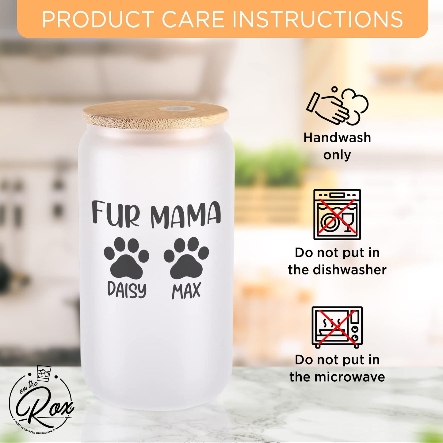 Personalized Fur Mom Gifts For Women - Custom 16oz Frosted Beer Can Glass With Pet Names - Fur Mama Gifts for Mother’s Day, Birthday Gift for Pet Parent  - 1PC With Bamboo Lid And Straw