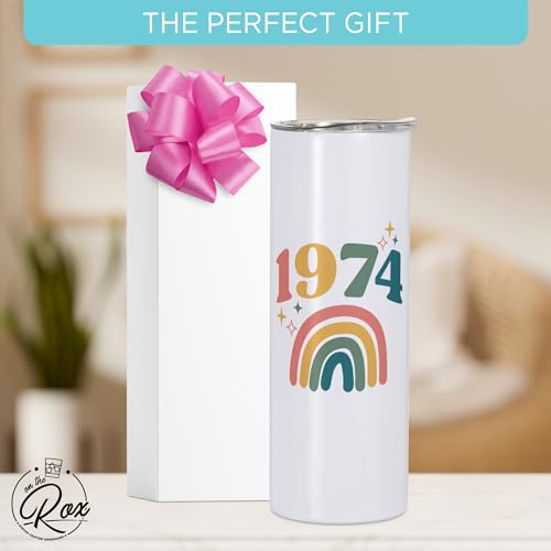 50th Birthday Tumbler Gifts For Women, Men - 20oz 1974 Tumbler Cup Gifts For Her
