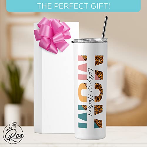 Personalized Tumbler Gifts For Mom- Custom Mom Cup - 1PC 20oz Stainless Steel Tumbler and Straw