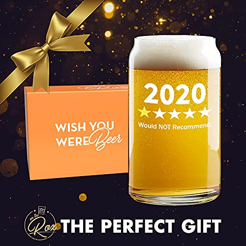 Funny Beer Glass Gift Set -"2020 One Star, Would NOT Recommend" - 16 Oz Beer Can Glasses (1)