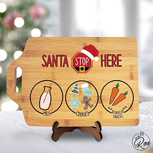 Santa Holding Tray for Christmas Cookies - Santa Stop Here Cookie Tray