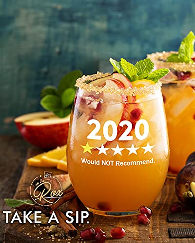 Funny Wine Glass Gift-"2020 One Star, Would NOT Recommend" - 17 Oz Stemless Wine Glass (2020-1 Star)