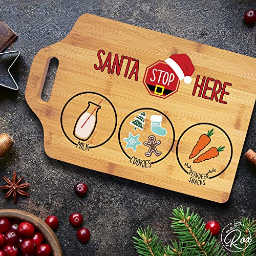 Santa Holding Tray for Christmas Cookies - Santa Stop Here Cookie Tray
