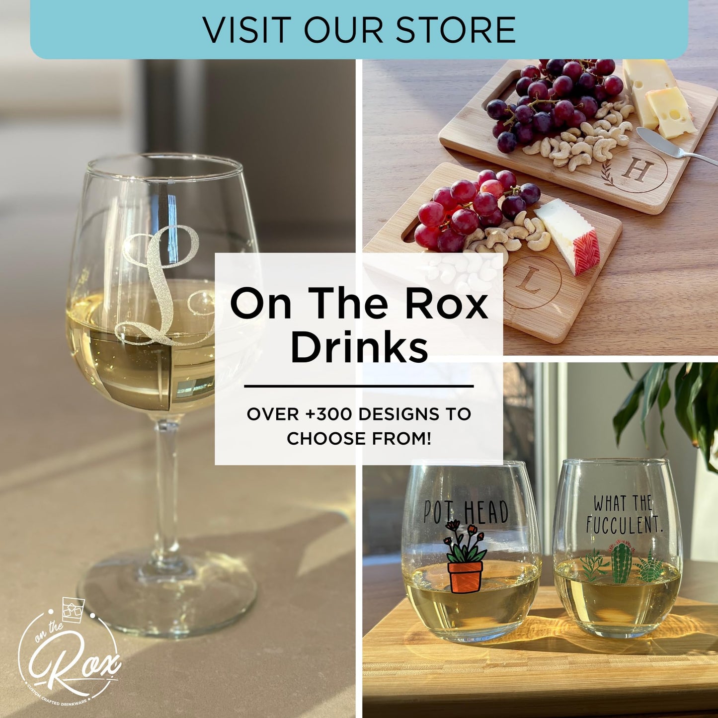 On The Rox Drinks 50th Birthday Stemless Wine Glass for Women - 50 & Fabulous - 17 oz