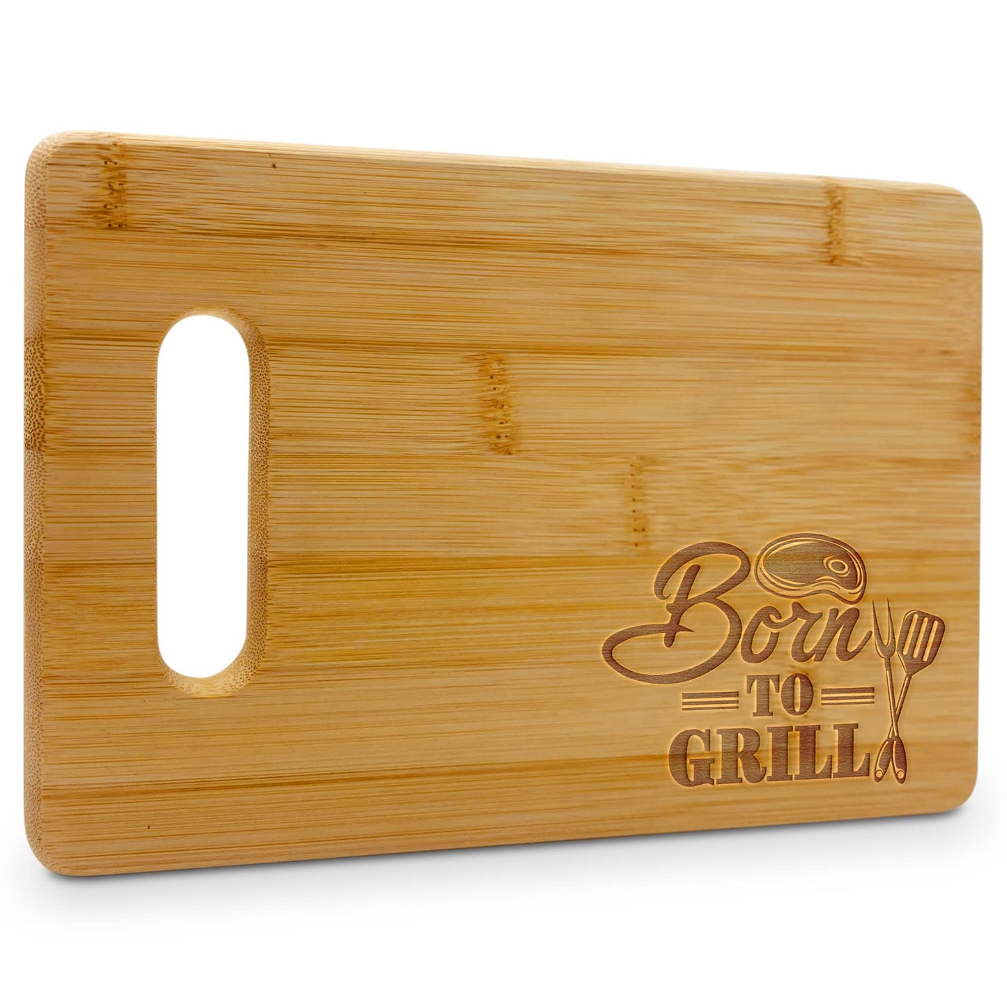 On The Rox Gifts for Dad - Born To Grill Cutting Board (9”x6”) - Personalized Dad Gifts for Men - Engraved Bamboo Board for Grill Fathers, Papa, Stepdad -  Best Dad Ever Birthday, Fathers' Day Gifts